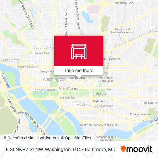 Mapa de E St Nw+7 St NW