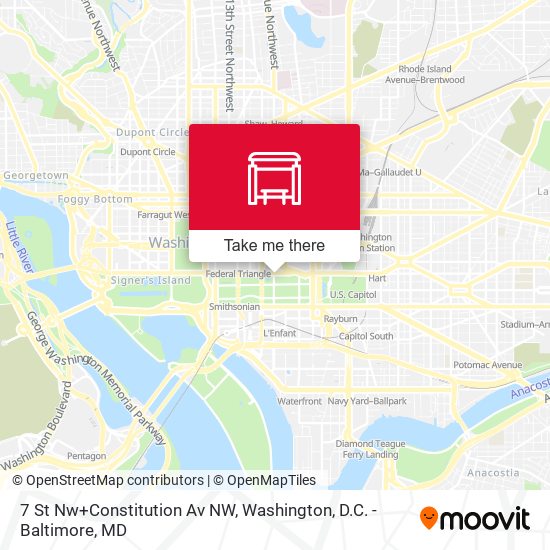 Mapa de 7 St Nw+Constitution Av NW