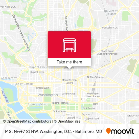 Mapa de P St Nw+7 St NW