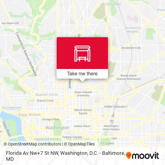 Florida Av Nw+7 St NW map