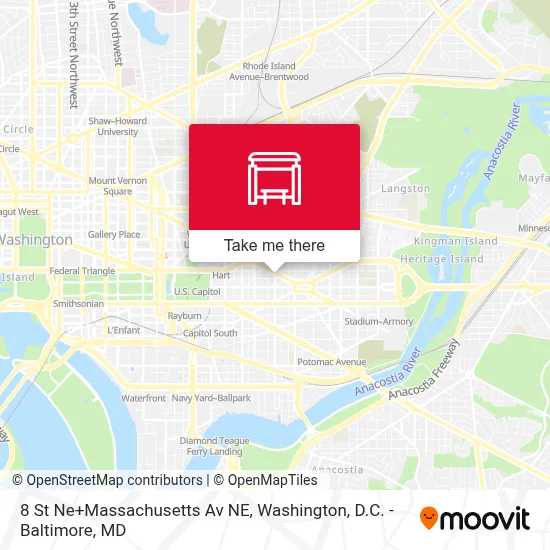 8 St Ne+Massachusetts Av NE map