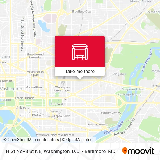 H St Ne+8 St NE map