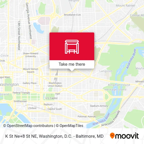 K St Ne+8 St NE map