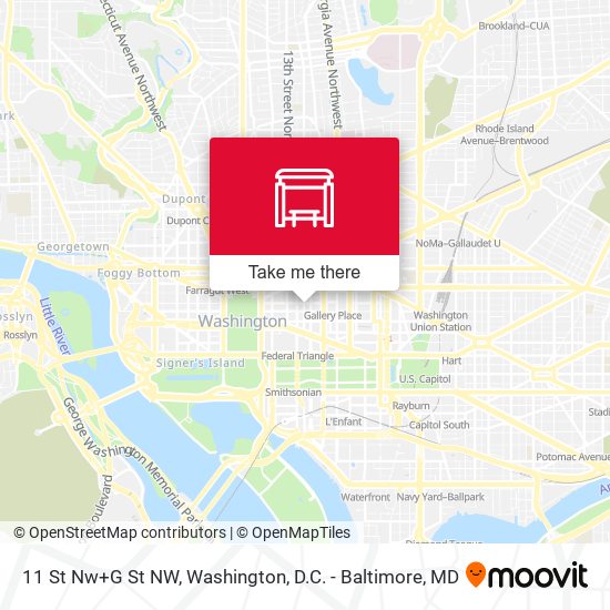 11 St Nw+G St NW map