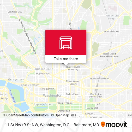 11 St Nw+R St NW map