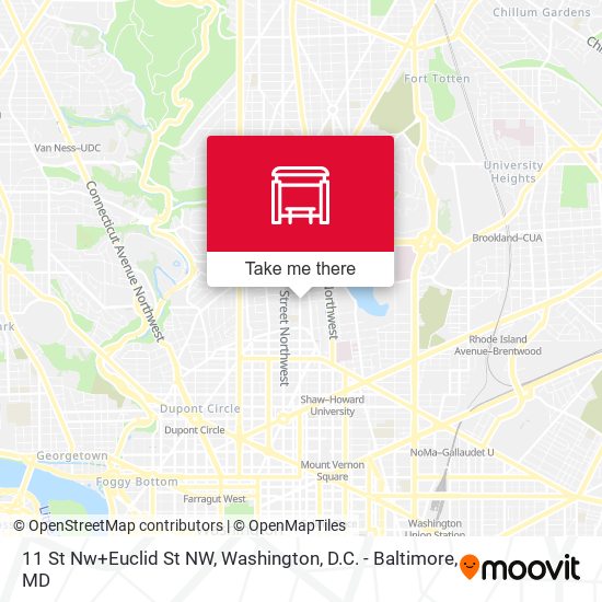 Mapa de 11 St Nw+Euclid St NW