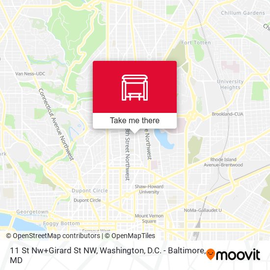 11 St Nw+Girard St NW map