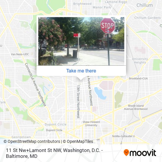 11 St Nw+Lamont St NW map