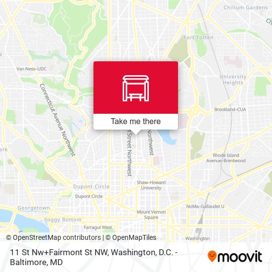 11 St Nw+Fairmont St NW map