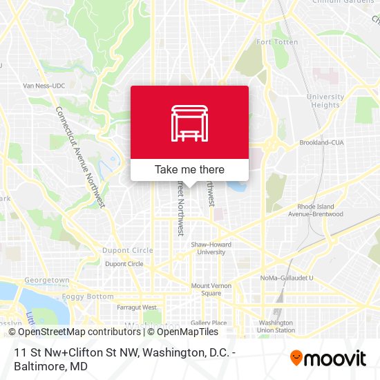 Mapa de 11 St Nw+Clifton St NW