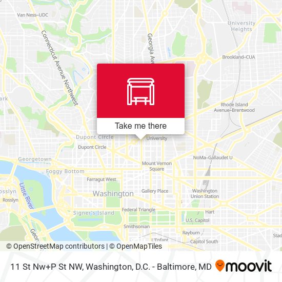 11 St Nw+P St NW map