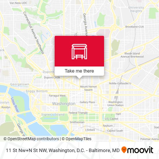 Mapa de 11 St Nw+N St NW