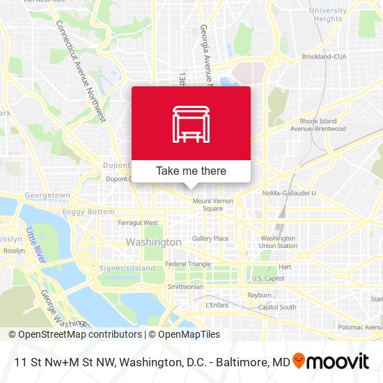 11 St Nw+M St NW map