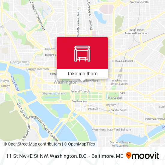 11 St Nw+E St NW map