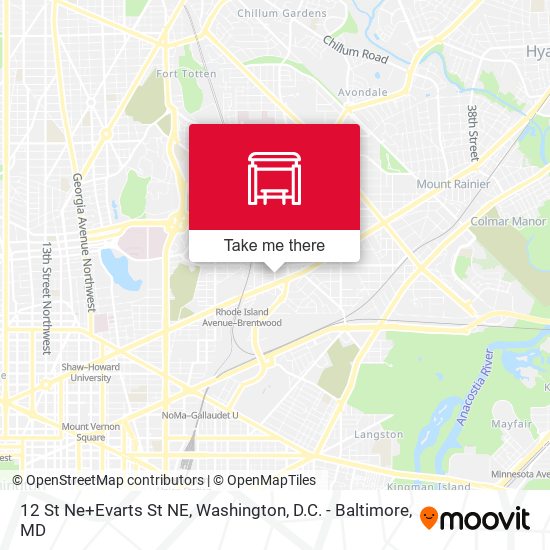 12 St Ne+Evarts St NE map