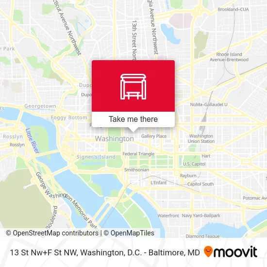 Mapa de 13 St Nw+F St NW