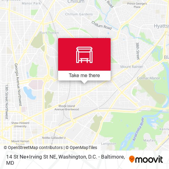 14 St Ne+Irving St NE map