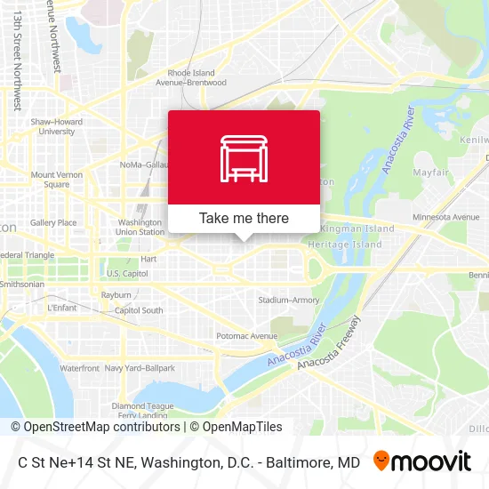 C St Ne+14 St NE map
