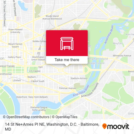 14 St Ne+Ames Pl NE map