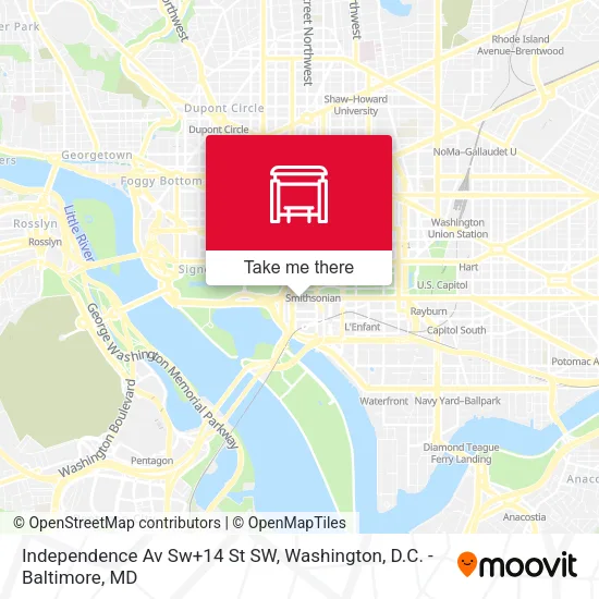 Independence Av Sw+14 St SW map