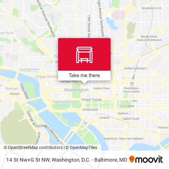 14 St Nw+G Street NW map