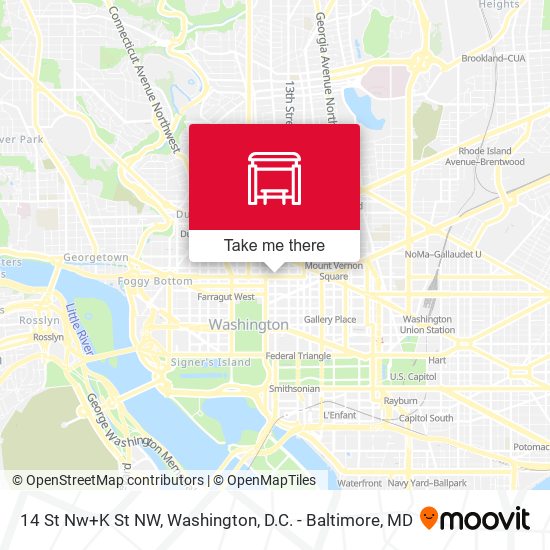 14 St Nw+K St NW map
