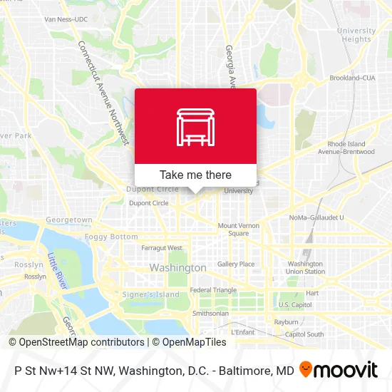P St Nw+14 St NW map