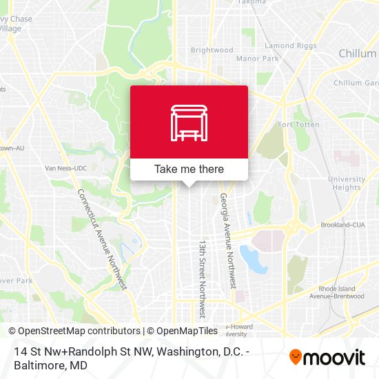 Mapa de 14 St Nw+Randolph St NW
