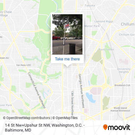 Mapa de 14 St Nw+Upshur St NW