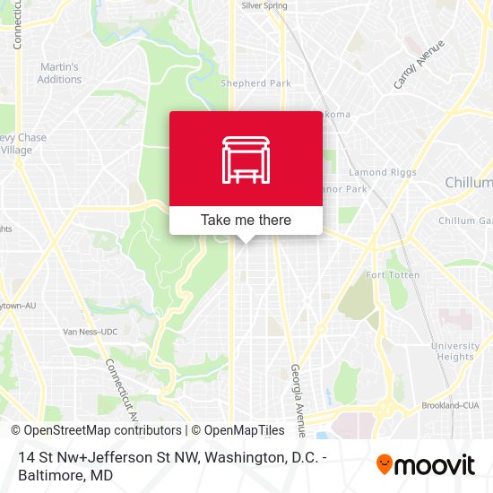 14 St Nw+Jefferson St NW map