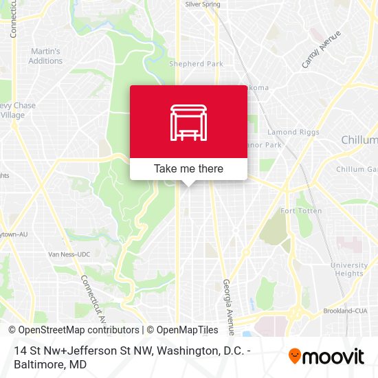 Mapa de 14 St Nw+Jefferson Dr NW