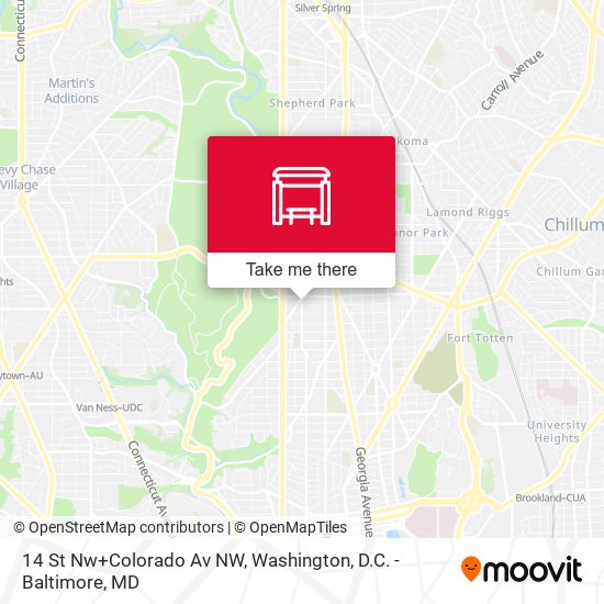 14 St Nw+Colorado Av NW map