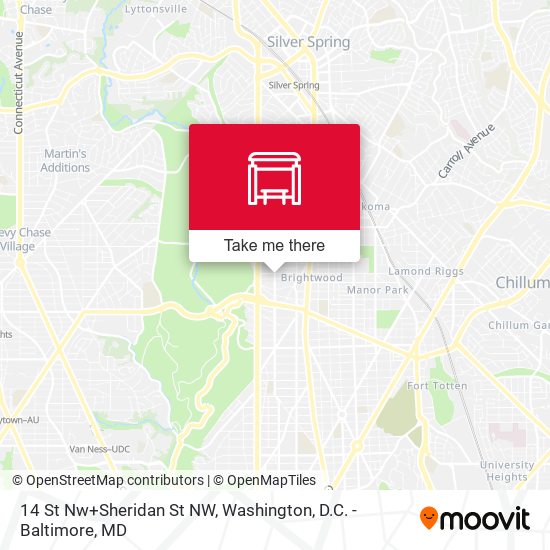 Mapa de 14 St Nw+Sheridan St NW