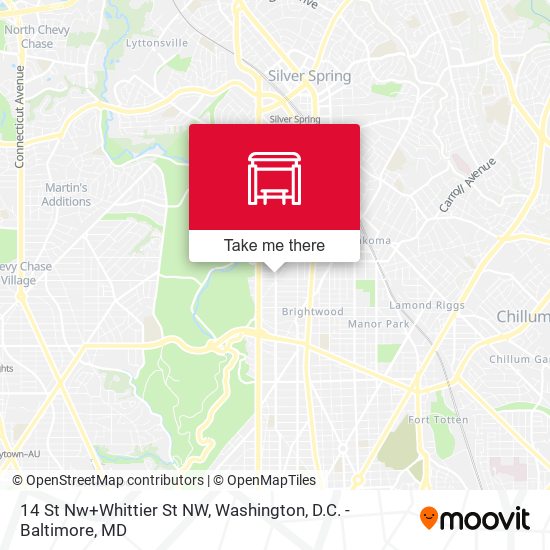 14 St Nw+Whittier St NW map