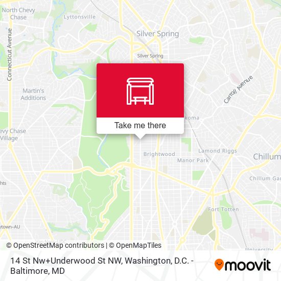 Mapa de 14 St Nw+Underwood St NW