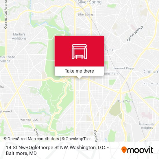 Mapa de 14 St Nw+Oglethorpe St NW