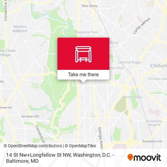 14 St Nw+Longfellow St NW map