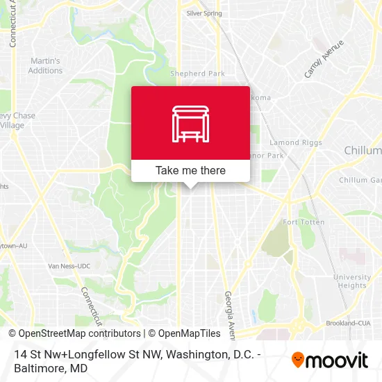 14 St Nw+Longfellow St NW map
