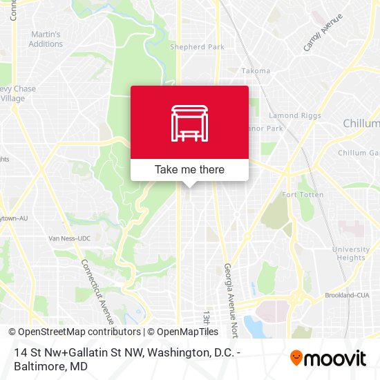 Mapa de 14 St Nw+Gallatin St NW