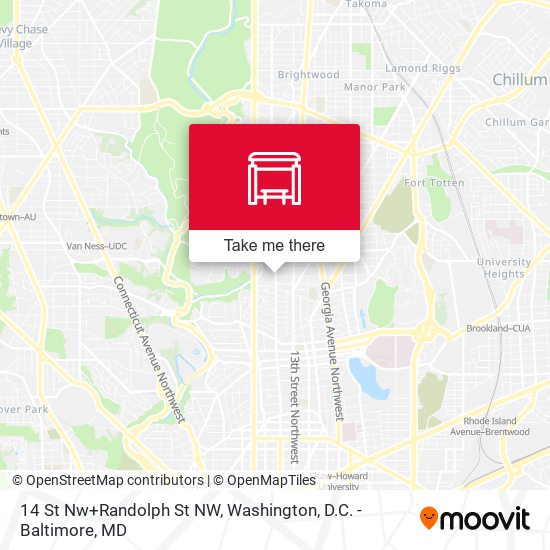 Mapa de 14 St Nw+Randolph St NW