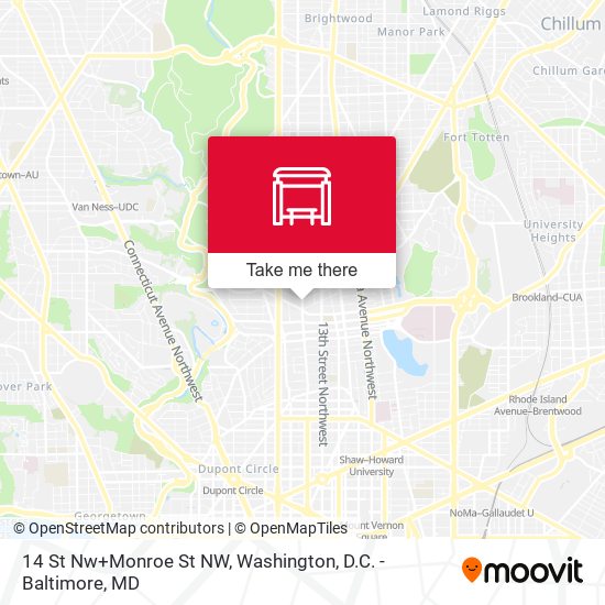 14 St Nw+Monroe St NW map