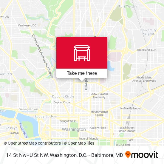 14 St Nw+U St NW map