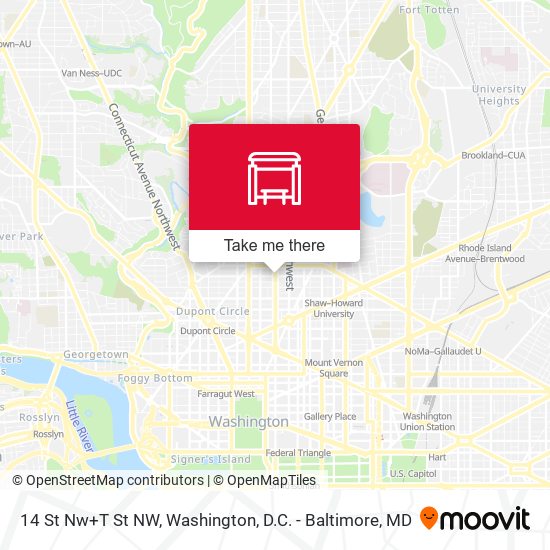 14 St Nw+T St NW map