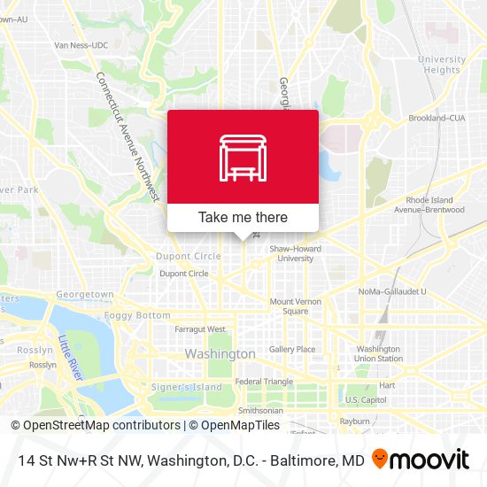 Mapa de 14 St Nw+R St NW