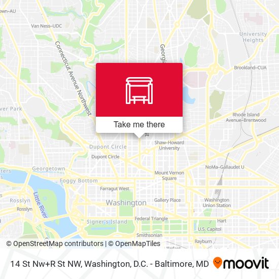 14 St Nw+R St NW map