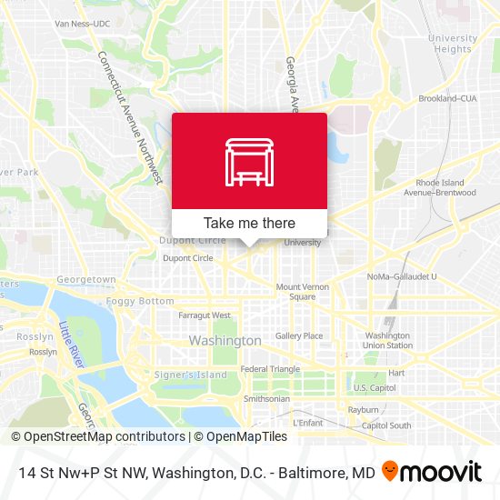 14 St Nw+P St NW map