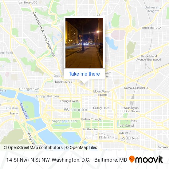 Mapa de 14 St Nw+N St NW