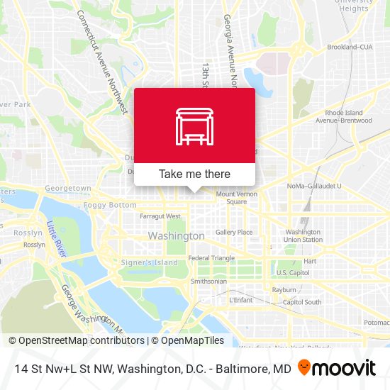 14 St Nw+L St NW map