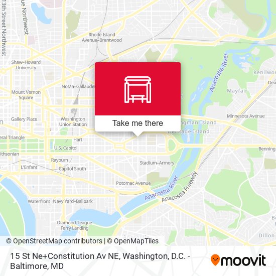 Mapa de 15 St Ne+Constitution Av NE