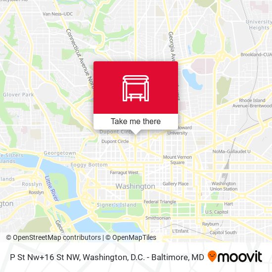 Mapa de P St Nw+16 St NW